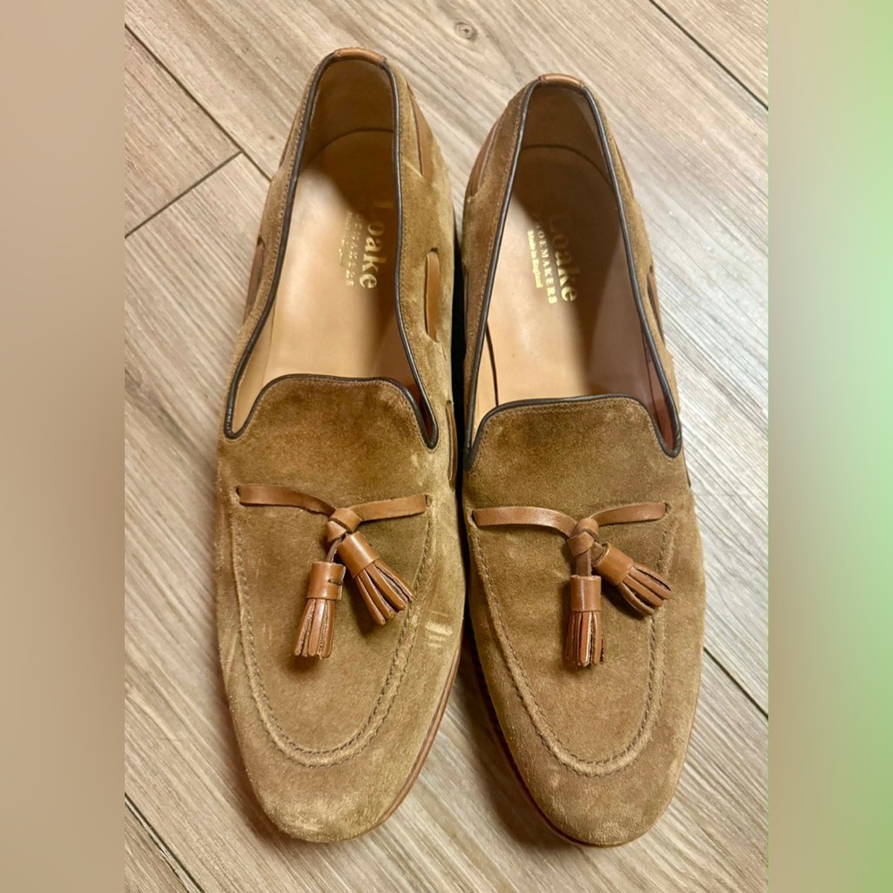 Loake Tan Suede Tassel Loafers